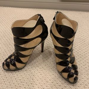 Patent Leather and mesh cut-out Christian Louboutin  Booties